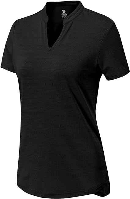 Photo 1 of BASUDAM Women's Golf Polo Shirts V-Neck Short Sleeve Collarless Tennis Running T-Shirts Quick Dry
L