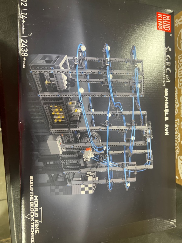 Photo 2 of Addshiny Moc Roller Coaster Assembly Line Building Set,Great Marble Run Track Ball Kit with Hyper Speed Motor, Educational Pieces Contraptions Race Game for Kids (Roller Coaster)(2438 Pieces)