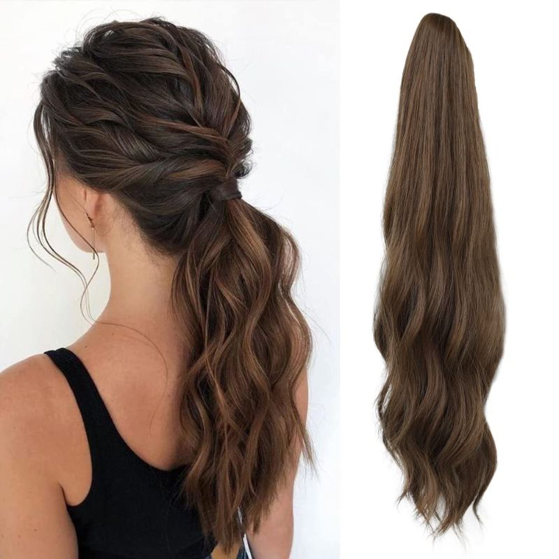Photo 1 of 
LOMMEL Ponytail Extensions Claw Clip Ponytail Extensions for Women 20 Inch Long Wavy Ponytail Extensions Fluffy Synthetic Ponytail Hairpiece Natural Sof