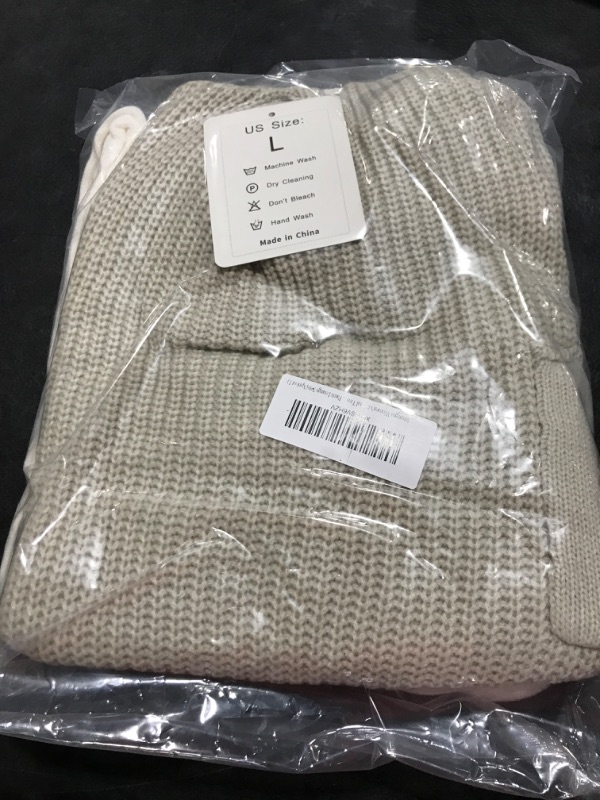 Photo 1 of Ainangua Women's Casual Two Piece Outfits Sweater Sets Knit Pullover Tops High Waisted Harem Pants Lounge Sets(Apricot,L)