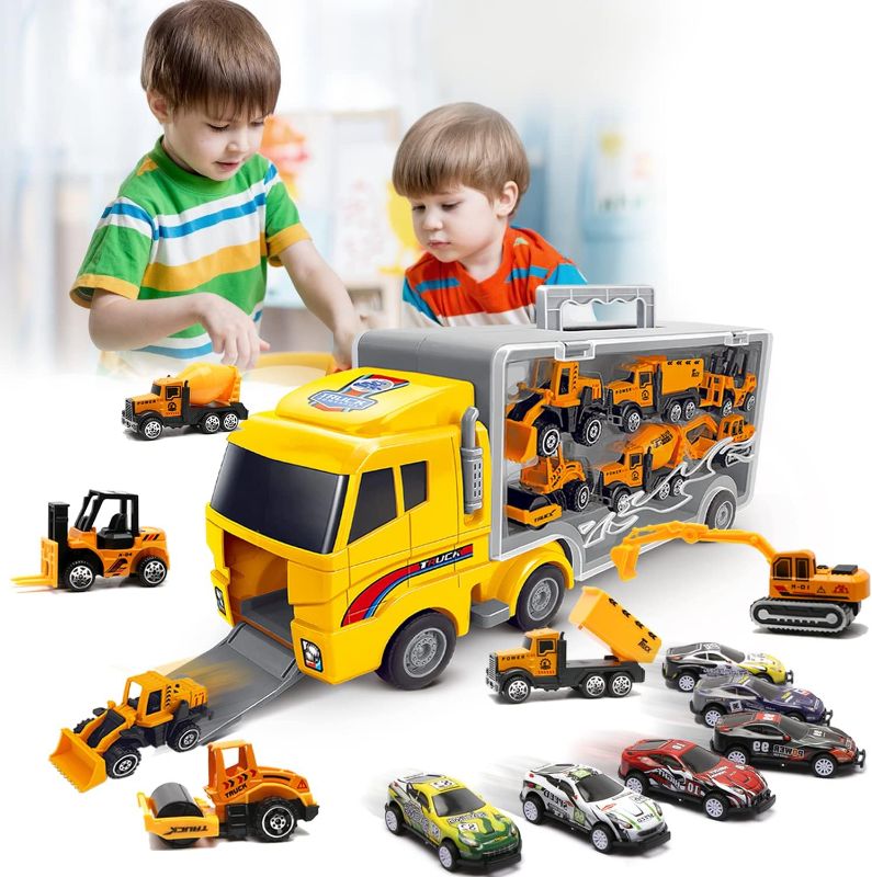 Photo 1 of 
Kids Toys for Boys girls,Toys for 3 4 5 6 year old Boys, Toddler Toys/Truck toy 13 in 1 large Transport Cars Carrier Set,Kids toy truck with 12 Mini car toy.