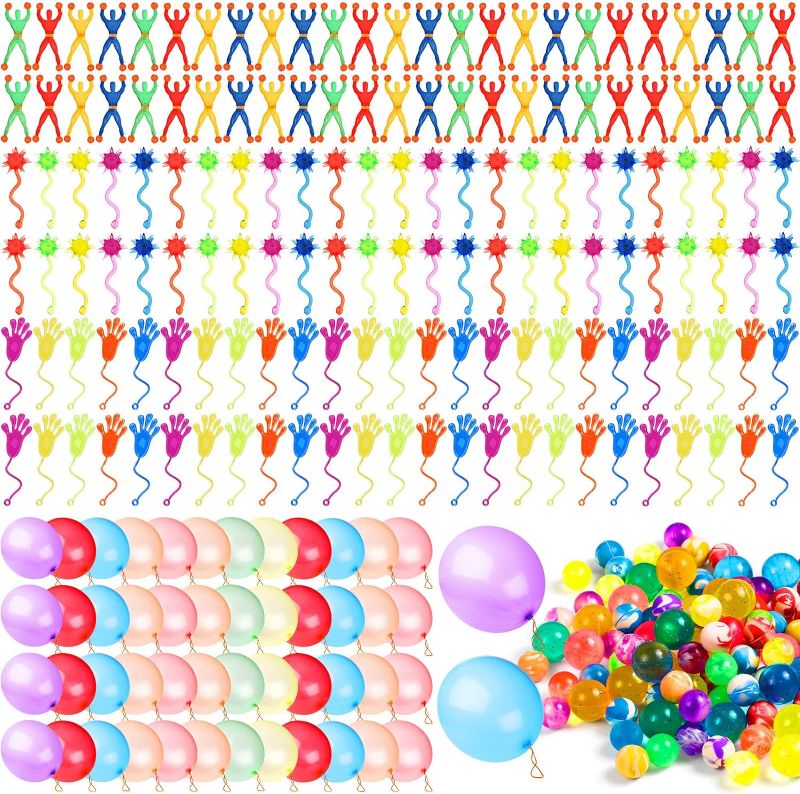 Photo 1 of 
Sosation 300 Pcs Party Favors Toys Assortment Include 100 Bouncy Balls Bulk 50 Punching Punch Balloons with Rubber Band Handles 150 Wall Crawler Sticky Toys