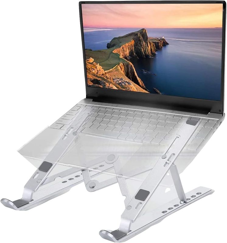 Photo 1 of Adjustable Notebook Stand Holder for Desk, Laptop Stands for Reading Stand for Tablet and Book, Foldable and Space Saving Design 