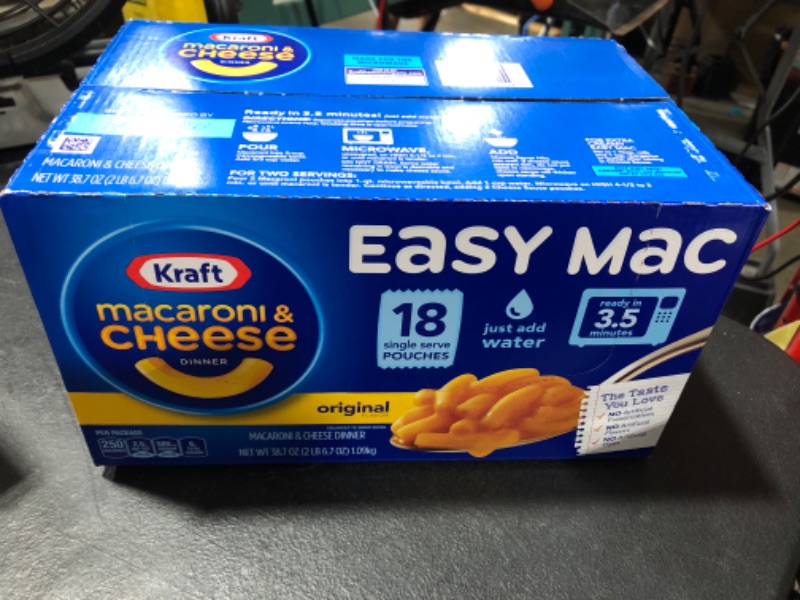 Photo 2 of Kraft Easy Mac Original Macaroni & Cheese Microwavable Dinner (18 ct Packets) 18 Pouches---EXP 18 NOV 2023