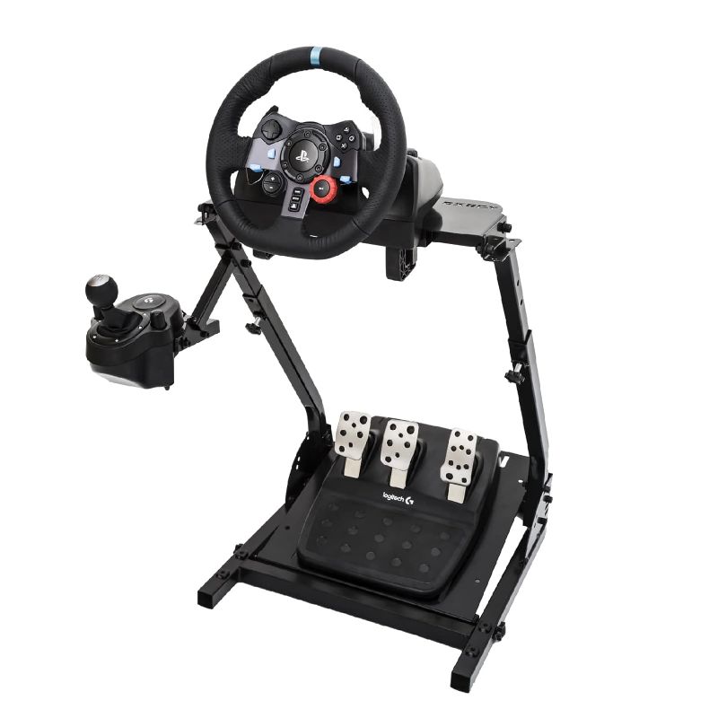 Photo 1 of CXRCY Racing Wheel Stand Compatible with Logitech G920 G29 G27 G25 Gaming Cockpit Height Adjustable Foldable Gaming Racing Simulator Steering Wheel Stand,Wheel and Pedals Not Included 