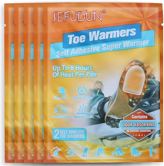 Photo 1 of Toe Warmers - Long Lasting Safe Natural Odorless Air Activated Warmers - Up to 10Hours of Heat - 10 Pair 