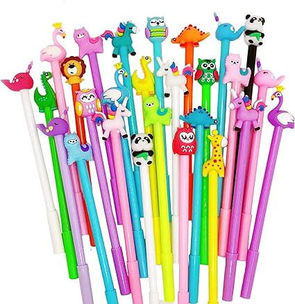 Photo 1 of 24 Pcs Cute Cartoon Gel Ink Pens Assorted Styles Kawaii Fun Pens Animal Writing Pens 0.5mm Black Ink Cool Pens Novelty Pens for Kids School Office Home Supplies Student Present(Cute Animals) 