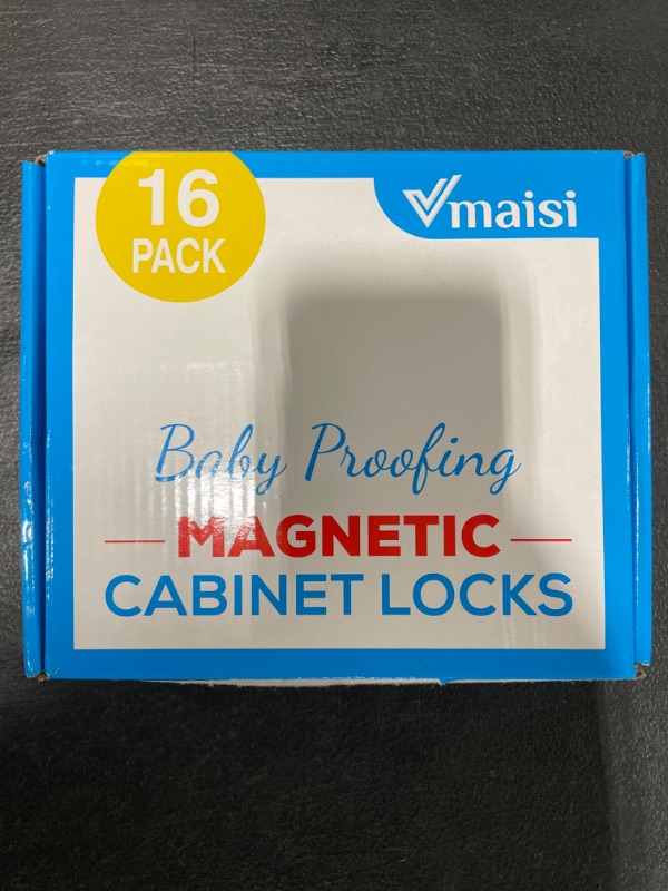 Photo 2 of 16 Pack Child Safety Magnetic Cabinet Locks - Vmaisi Children Proof Cupboard Baby Locks Latches - Adhesive for Cabinets & Drawers and Screws Fixed for Durable Protection Standard 16.0