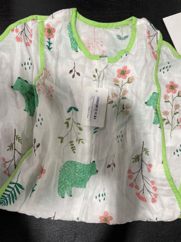 Photo 2 of Baby Sleeping Sack Muslin Cotton Soft Wearable Blanket Summer Sleeping Bag Baby Sleeveless Sleep Sacks 0.5 Tog 24-36 Months Boy Kids Large 3T Lightweight 2-3 Years Girl Infant Sleep Bag Toddler L Green Jungle L 24-36m (babys up to 37")