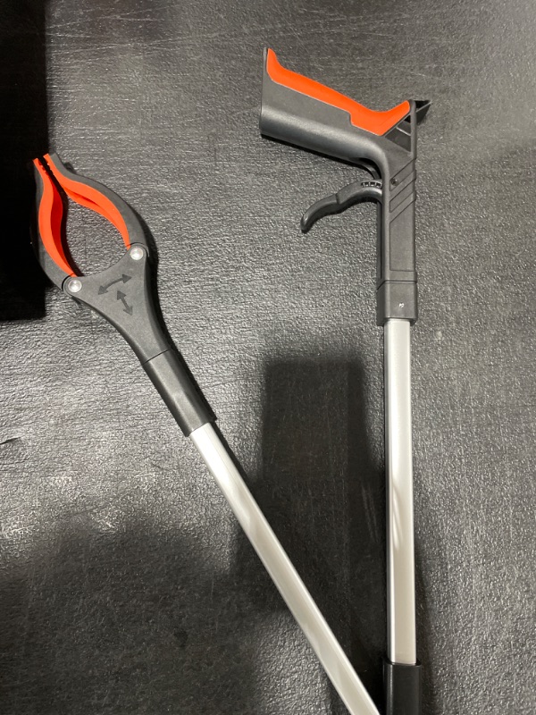 Photo 2 of 2022Newest Grabber Reacher Tool, 360° Rotating Head, Wide Jaw, 32" Foldable, Lightweight Trash Claw Grabbers for Elderly, Reaching Tool for Trash Pick Up Stick, Litter Picker, Arm Extension (Orange)