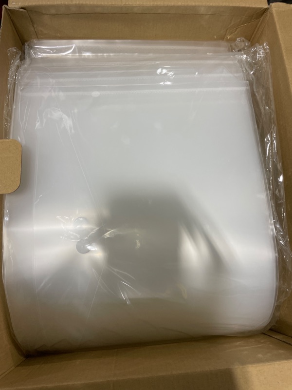 Photo 2 of 100 Pcs Clear Envelopes with Snap Button Closure A4 Letter Size Plastic Envelope Folder Poly Document Envelopes with Button Closure File Folders for School Home Office (Clear, Simple Style) Clear Simple Style