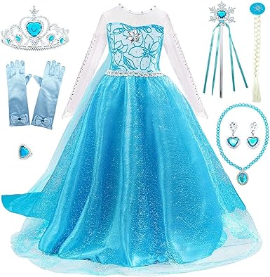 Photo 1 of 5T Salvation Princess Costume For Girls Snow Queen Princess Dresses Toddler Party Dress dress up clothes for little girls 