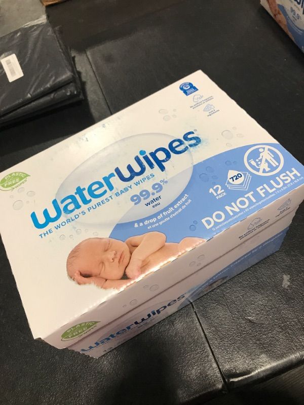 Photo 2 of EXP 06/2025 WaterWipes Plastic-Free Original Baby Wipes, 99.9% Water Based Wipes, Unscented & Hypoallergenic for Sensitive Skin, 720 Count (12 packs), Packaging May Vary 720 Count (12 packs )