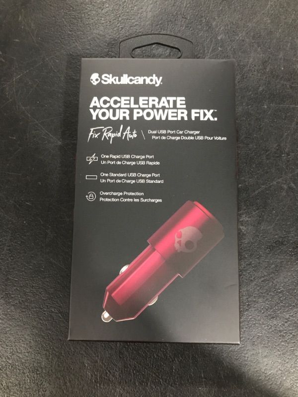 Photo 1 of Skullcandy Fix Rapid Auto AC Adapter with Dual USB Port - Deep Red Dual USB Adapter Deep Red