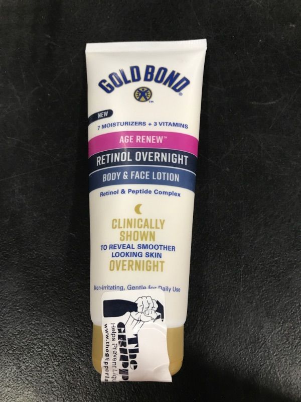 Photo 2 of Gold Bond Age Renew Retinol Overnight Body & Face Lotion, with Retinol & Peptide Complex, 7 oz.