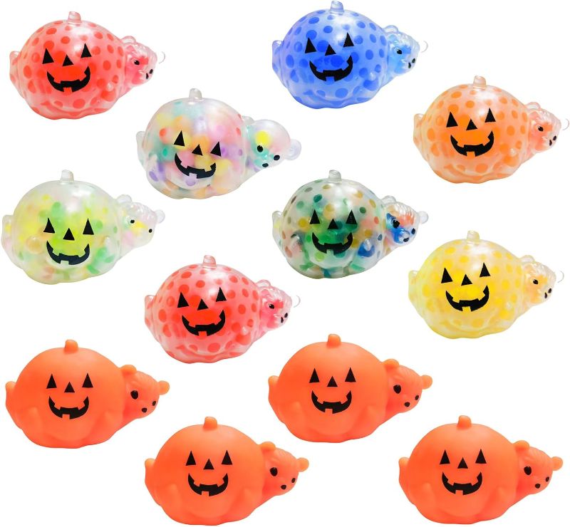 Photo 1 of 12 Pcs Halloween Animal Sensory Stress Ball Pack for Kids Girls Boys Halloween Party Favor Halloween Treat Bags Gifts(Halloween) 