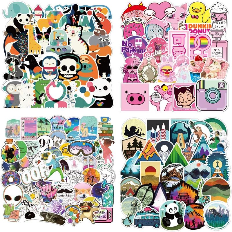 Photo 1 of 400 PCS Water Bottle Sticker Pack Mixed Styles Laptop Computer Vinyl Stickers Waterproof Trendy Stickers for Teens Girls Boys for Laptop Stickers Motorcycle Bicycle Skateboard Luggage Phone