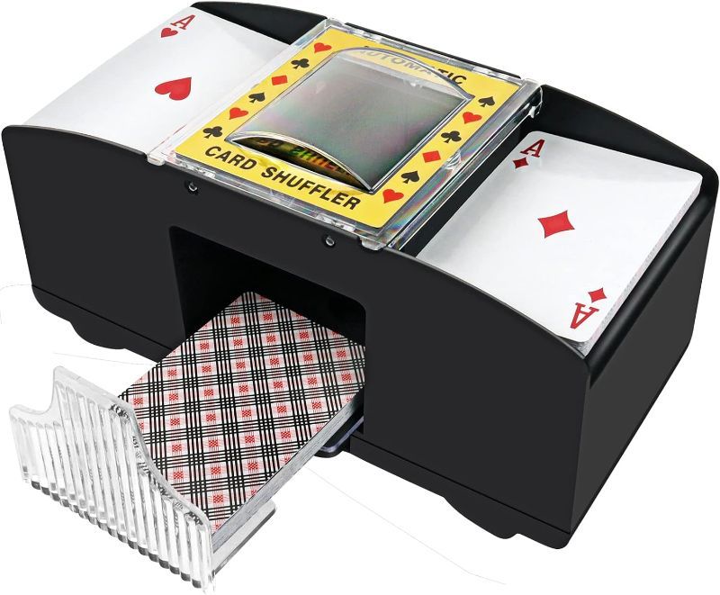 Photo 1 of +ymzsTSK Automatic Card Shuffler 1-6 Decks, Electric Casino Card Shuffler, Battery Operated Card Dealer Machine for Blackjack, UNO, Poker, Omaha, Home Card Games 