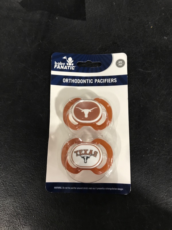 Photo 2 of 598800609 Texas Longhorns Pacifier - Pack of 2
