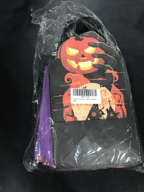 Photo 2 of Bakepacker Halloween 32pcs Small Gift Paper Bags with Handles 8.26"×6"×3.15" Small Bags Kraft Bags 