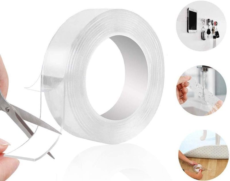 Photo 1 of JSITON Nano Grip Tape 16.5 FT x 1.2 Inch Reusable Removable Washable Double Sided Sticky Strips Seamless Traceless Tape Adhesive Kitchen Holder 