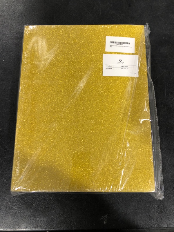 Photo 1 of Double-Sided 100 Sheets Gold Glitter Cardstock 8.5 x 11, Goefun 80lb No-Shed Shimmer Glitter Paper for Wedding Parties, Invitations, Birthday, DIY Craft Projects, Anniversary gold glitter 8.5x11