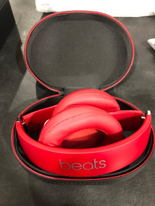 Photo 3 of Beats Studio3 Wireless Noise Cancelling Over-Ear Headphones - Apple W1 Headphone Chip, Class 1 Bluetooth, 22 Hours of Listening Time, Built-in Microphone - Red (Latest Model) Red Studio3