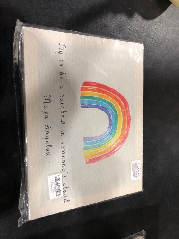 Photo 1 of EZOSUN Try to be a rainbow in someone's cloud Inspirational quote, Motivational canvas Wall Art print for Home Studio Office Decor. Gift for Kids Girl ?11.5X15 