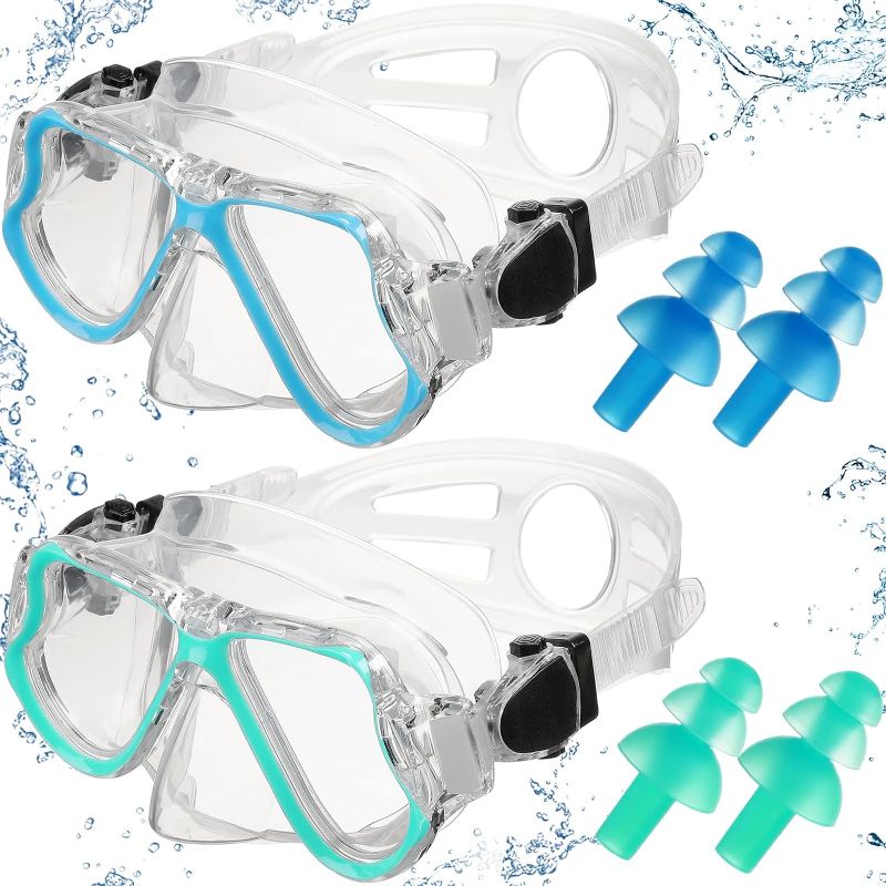 Photo 1 of 
Hoteam 2 Pcs Unisex Swim Goggles for Kids 6-14 Snorkel Diving Mask with Nose Cover Silicone Kids Swim Mask Swimming Snorkel Goggles Glasses with 2 Pair
