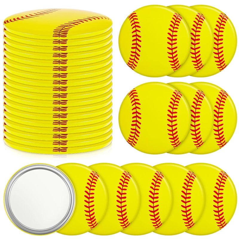 Photo 1 of 
Taiyin Softball Compact Mirror Softball Gifts for Girls Softball Party Supplies Softball Makeup Mini Mirror 2.76 Inch Sport Round Pocket Portable Mirror