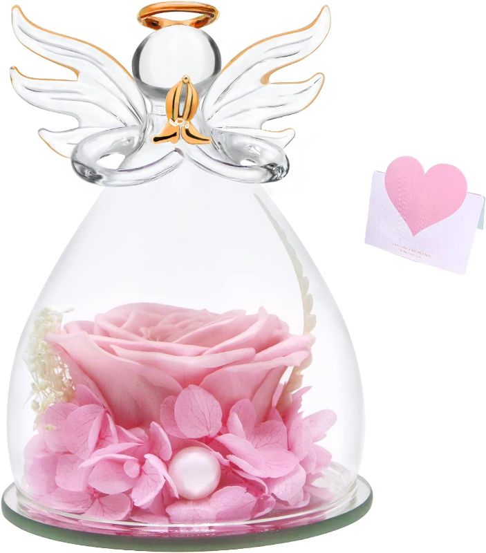 Photo 1 of 
Hifunwu Gift for Mom Wife Girlfriend Grandma, Preserved Angel Rose Gift for Mothers Day Christmas Valentine's Day Pink