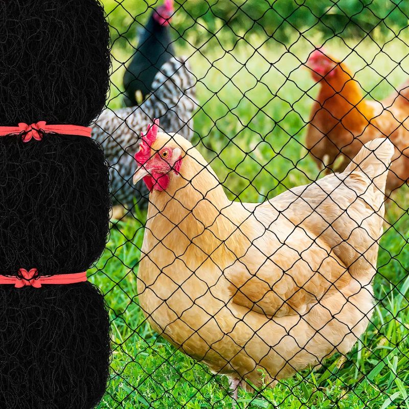 Photo 1 of (7.5 * 65FT) Bird Netting with 1 in Square Mesh, Reusable Garden Netting for Chicken Coop, Nylon Poultry Net Deer Fence Netting for Protecting Vegetables Fruit Tree from Birds Squirrel