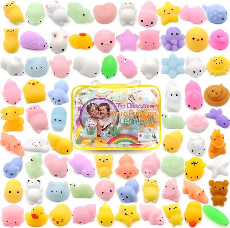 Photo 1 of 80 Pcs Kawaii Squishies, Easter Mochi Squishy Toys for Kids Party Favors, Easter Basket Stuffers for Kids, Easter Egg Fillers Fidget Stress Relief Toys for Birthday Gifts, Classroom Prizes (Random) 