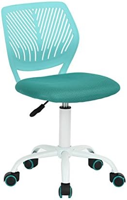 Photo 1 of Turquoise Office Task Adjustable Desk Chair Mid Back Home Children Study Chair
