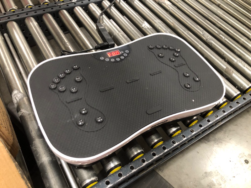 Photo 1 of TODO Vibration Plate Exercise Machine Whole Body Vibration Machine for Relieving Muscle Tightness, Remote Control/3 Resistance Loops/Resistance Bands black / white