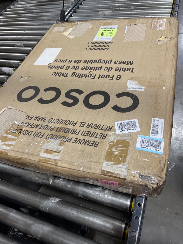 Photo 1 of COSCO Deluxe 6 foot x 30 inch Fold-in-Half Blow Molded Folding Table, Black Black 6 Foot