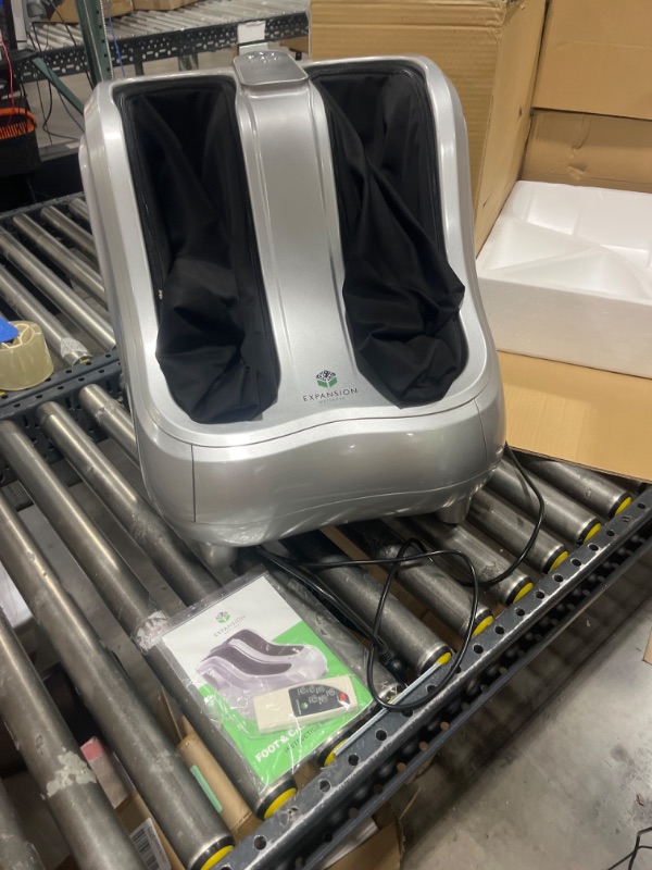Photo 2 of KoolerThings Shiatsu Heated Foot and Cal Massager Machine to Relieve Sore Feet, Ankles, Calfs and Legs, Deep Kneading Therapy, Relaxation Vibration and Rolling & Stimulates Blood Circulation Silver