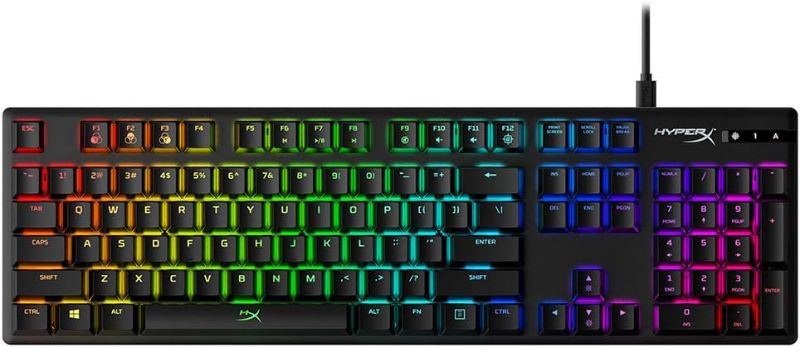 Photo 1 of HyperX Alloy Origins - Mechanical Gaming Keyboard, Software-Controlled Light & Macro Customization, Compact Form Factor, RGB LED Backlit - Linear HyperX Red Switch (Black)
