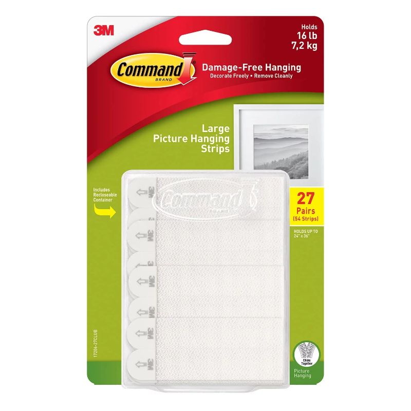 Photo 1 of 3 PACK- Command Large Picture Hanging Strips, 27 Pairs/Pack