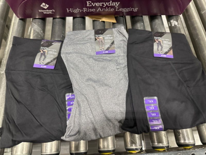 Photo 1 of 3 Pack - Member's Mark Ladies Everyday Ankle Legging - XXL - 2 Black/1 Grey