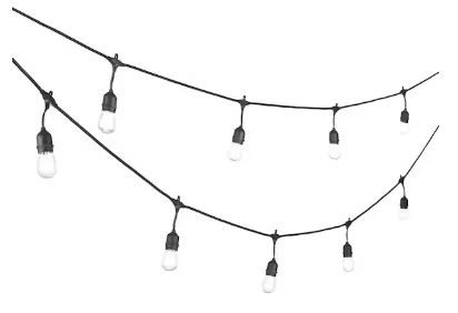 Photo 1 of 24-Light 48 ft. Indoor/Outdoor String Light with S14 Single Filament LED Bulbs