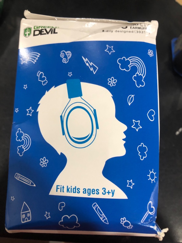 Photo 4 of Kids/Toddler Ear Protection Safety Ear Muffs For Age 3-16 Noise Cancelling Headphones 27.4dB Kids Hearing Protection Earmuffs Blue