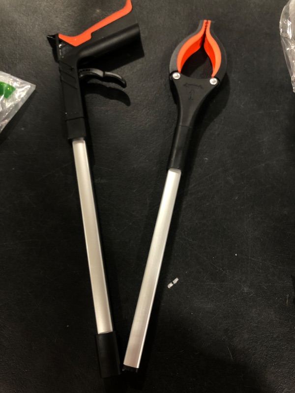 Photo 2 of 2022Newest Grabber Reacher Tool, 360° Rotating Head, Wide Jaw, 32" Foldable, Lightweight Trash Claw Grabbers for Elderly, Reaching Tool for Trash Pick Up Stick, Litter Picker, Arm Extension (Orange)