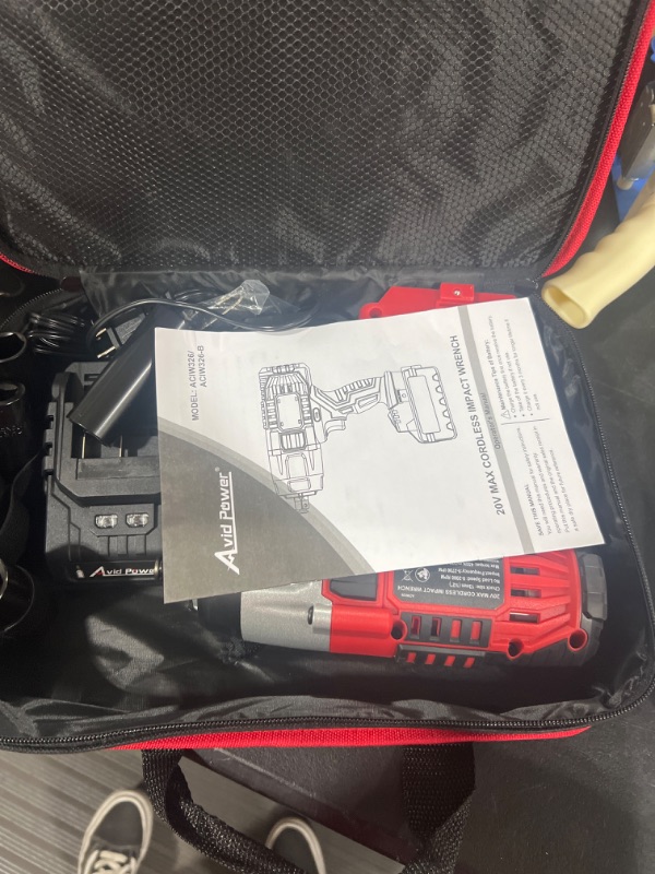 Photo 2 of Avid Power 20V MAX Cordless Impact Wrench with 1/2Chuck, Max Torque 330 ft-lbs, 3.0A Li-ion Battery, 4Pcs Driver Impact Sockets, 1 Hour