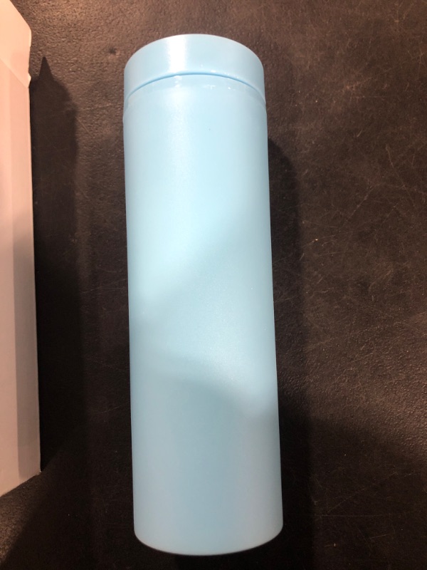 Photo 2 of 16oz Plastic Water Cup BPA FREE Acrylic Water Bottle Matte Double Wall Skinny Tumbler (Turquoise)