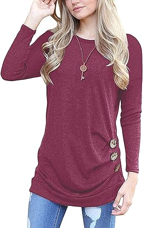 Photo 1 of LetHeGo Womens Casual Long Sleeve Crewneck Sweatshirt, Tunic Tops to Wear with Leggings
