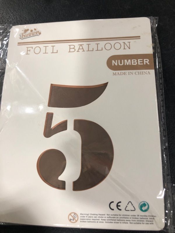Photo 2 of 40 Inch Large Rose Gold Number 5 Balloon Extra Big Size Jumbo Mylar Foil Helium Balloons for Birthday Party Celebration Decorations Graduations Wedding Anniversary Baby Shower Supplies Engagement 40 Inch Rose Gold Number 5
