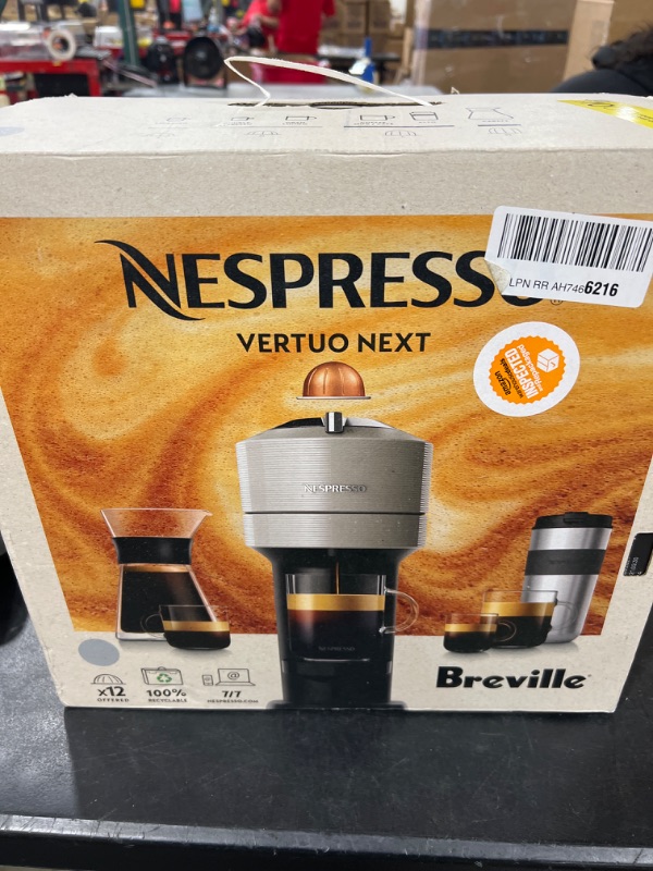 Photo 3 of Nespresso Vertuo Next Coffee & Espresso Machine NEW by Breville, Light Grey, Coffee Maker and Espresso Machine + Nespresso Capsules VertuoLine Medium and Dark Roast Coffee, 30 Count Coffee Pods Light Grey Machine + Coffee