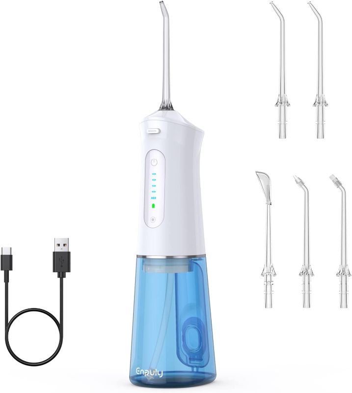 Photo 1 of Cordless Water Flosser Teeth Cleaner,ENPULY Professional 300ML Tank 5 Mode & IPX7 Waterproof Dental Oral Irrigator for Home and Travel - SEALED - 
