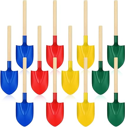 Photo 1 of 12 Pcs Wooden Mini Sand Shovels Kids Snow Shovel Sand Beach Shovel with Plastic Spade and Wood Handle Kids Beach Shovels for Digging Building Sand and Snow, Gardening Tools, 16 Inch
